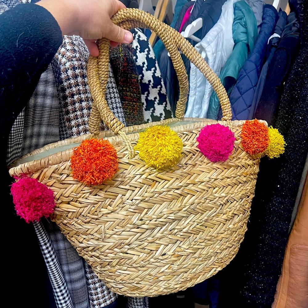 Free People Pom Pom Beach Tote NWOT